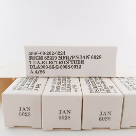 5 X JAN 6028 PHILIPS ECG TUBE. SMOKED GLASS. BLACK PLATES. 1986 PROD. CQ  ENA