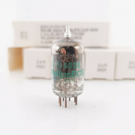 5 X JAN 6028 PHILIPS ECG TUBE. SMOKED GLASS. BLACK PLATES. 1986 PROD. CQ  ENA