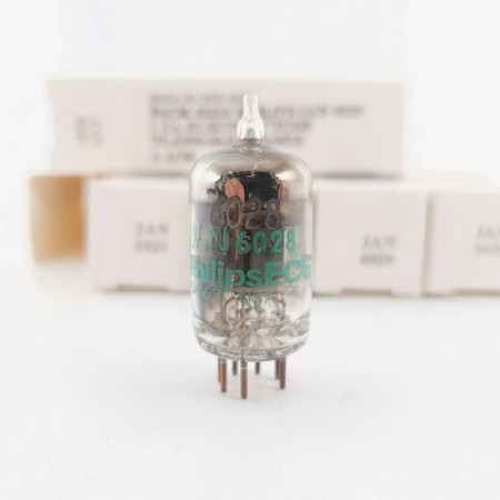 5 X JAN 6028 PHILIPS ECG TUBE. SMOKED GLASS. BLACK PLATES. 1986 PROD. CQ  ENA