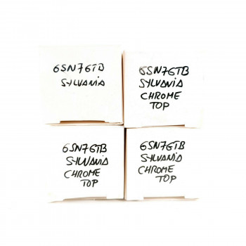 4 X 6SN7GTB TUBE. SYLVANIA BRAND. CHROME TOP. ROTATED BLACK PLATES. CF  ENA