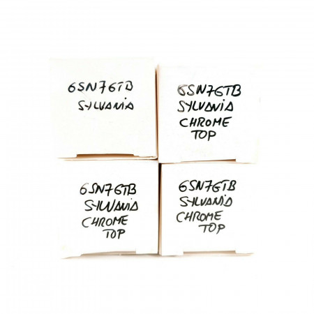4 X 6SN7GTB TUBE. SYLVANIA BRAND. CHROME TOP. ROTATED BLACK PLATES. CF  ENA