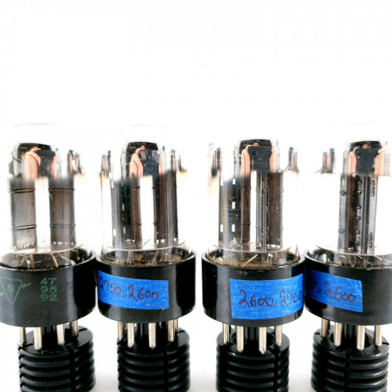 4 X 6SN7GTB TUBE. SYLVANIA BRAND. CHROME TOP. ROTATED BLACK PLATES. CF  ENA