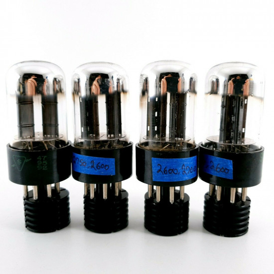 4 X 6SN7GTB TUBE. SYLVANIA BRAND. CHROME TOP. ROTATED BLACK PLATES. CF  ENA