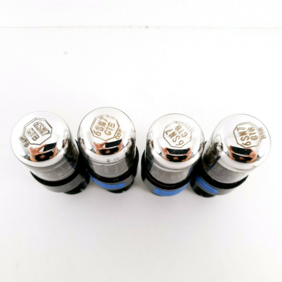 4 X 6SN7GTB TUBE. SYLVANIA BRAND. CHROME TOP. ROTATED BLACK PLATES. CF  ENA