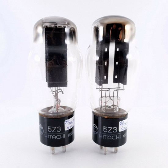 2 X 5Z3 HITACHI TUBE. JAPANESE PROD. BLACK PLATES. DUAL GETTER. NOS/NIB. AC  ENA