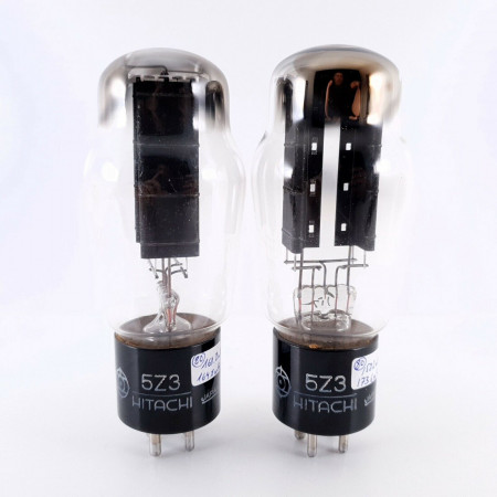 2 X 5Z3 HITACHI TUBE. JAPANESE PROD. BLACK PLATES. DUAL GETTER. NOS/NIB. AC  ENA