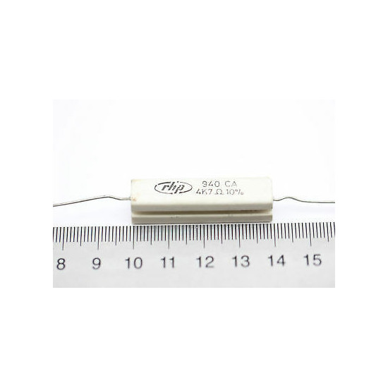 CEMENTED CERAMIC RESISTOR 4K7 8W 10% 940CA AXIAL NOS (New Old Stock) *1PC* U199+