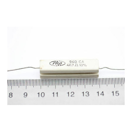 CEMENTED CERAMIC RESISTOR 4K7 8W 10% 940CA AXIAL NOS (New Old Stock) *1PC* U199+