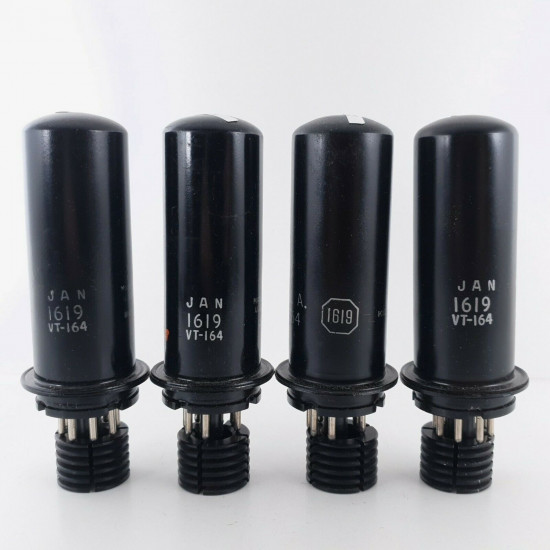 4 X JAN 1619 RCA TUBE. 1950s PRODUCTION. MATCHED QUAD. CQ  ENA