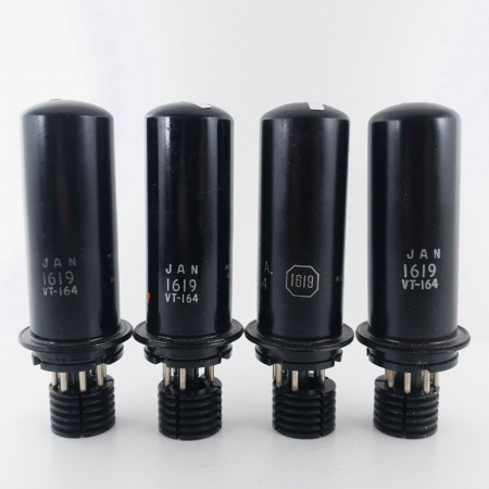 4 X JAN 1619 RCA TUBE. 1950s PRODUCTION. MATCHED QUAD. CQ  ENA