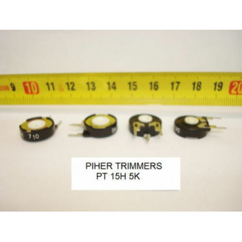2 x POTENCIOMETROS - TRIMMERS. PIHER PT15H 5 KOhm (15mm. diametro Lineal)