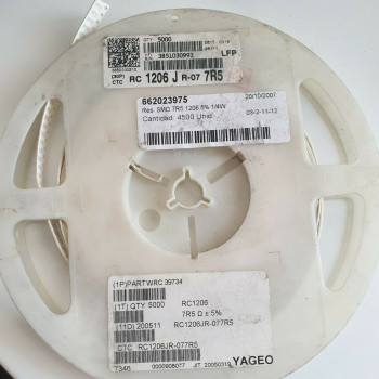 10 x 7.5R 1/4W 5% SMD YAGEO RESISTOR. CA392U3000F080721