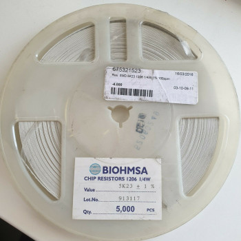 10 x 5.23K 1/4W 1% 100PPM SMD BIOHMSA RESISTOR. CA392U5000F080721