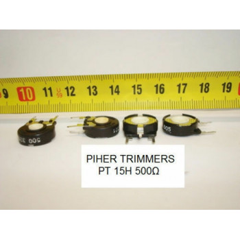 2 x POTENCIOMETROS - TRIMMERS. PIHER PCB PT15H 500 Ohm (15mm. diametro Lineal)
