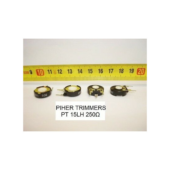 2 x POTENCIOMETROS - TRIMMERS. PIHER PCB PT15LH 250 Ohm (15mm. diametro Lineal)