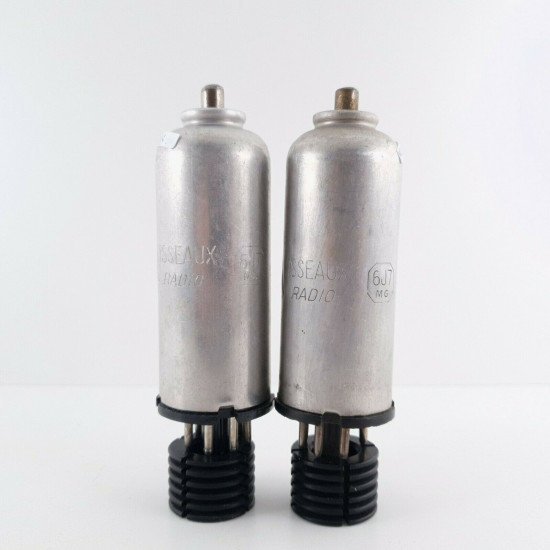 2 X 6J7MG VISSEAUX TUBE. ENGRAVED LOGO. 70/190% CU  ENA