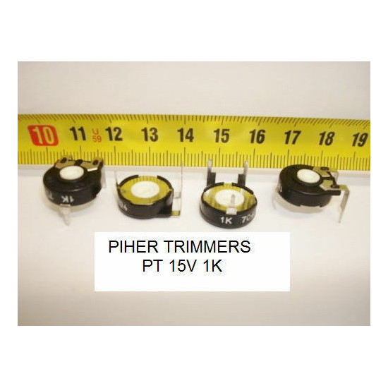 2 x POTENCIOMETROS - TRIMMERS. PIHER PCB PT15V 1 KOhm (15mm. diametro Lineal)