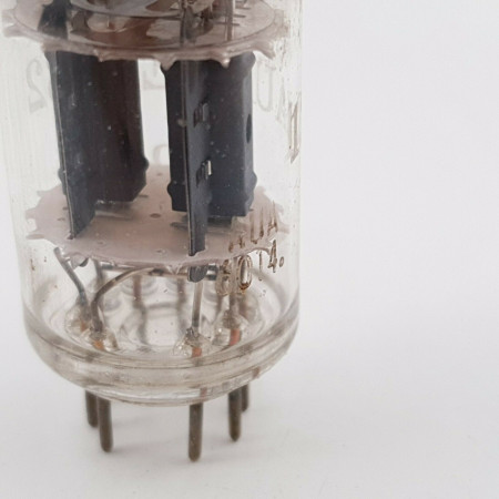 1 X 12AU7A / ECC82 BELVU TUBE. GREY PLATES. 1960s PRODUCTION. 72/71%. CU  ENA