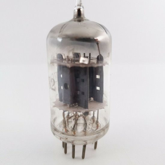 1 X 12AU7A / ECC82 BELVU TUBE. GREY PLATES. 1960s PRODUCTION. 72/71%. CU  ENA