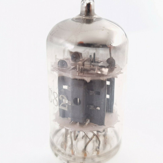 1 X 12AU7A / ECC82 BELVU TUBE. GREY PLATES. 1960s PRODUCTION. 72/71%. CU  ENA
