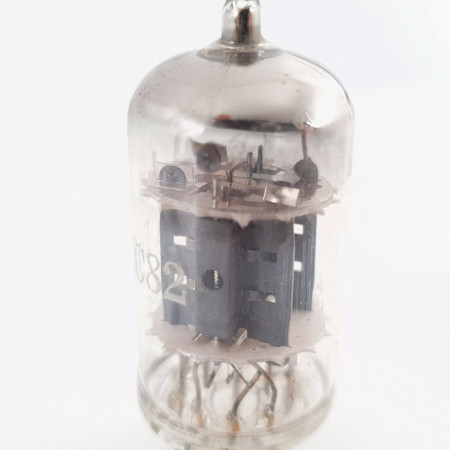 1 X 12AU7A / ECC82 BELVU TUBE. GREY PLATES. 1960s PRODUCTION. 72/71%. CU  ENA