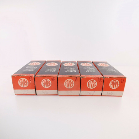 5 X 12SJ7GT FIVRE TUBE. BLACK PLATES.  NOS/NIB. AA  ENA