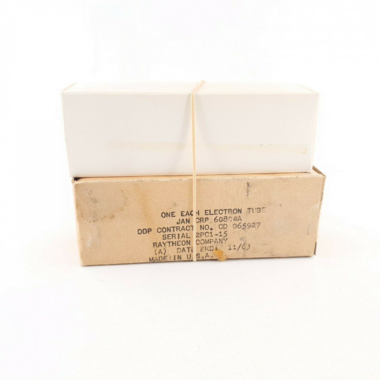 2 X JAN 6080WA RAYTHEON TUBE. BLACK PLATES.1960s PROD. CV  ENA