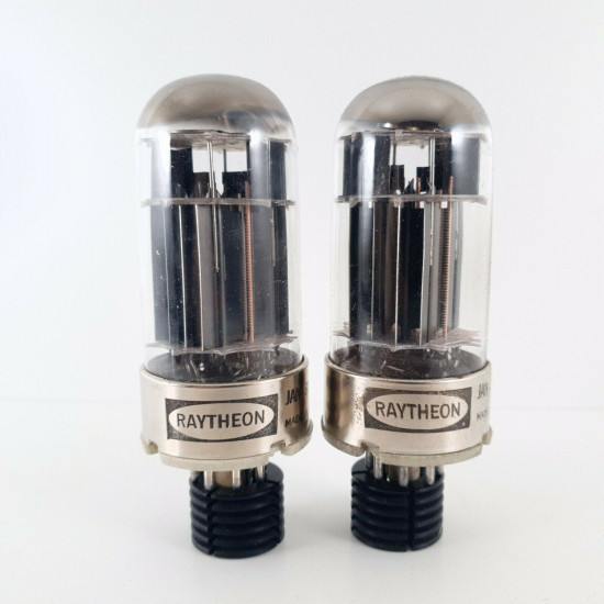 2 X JAN 6080WA RAYTHEON TUBE. BLACK PLATES.1960s PROD. CV  ENA