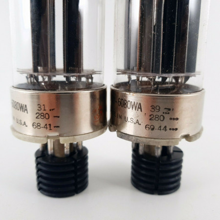 2 X JAN 6080WA RAYTHEON TUBE. BLACK PLATES.1960s PROD. CV  ENA