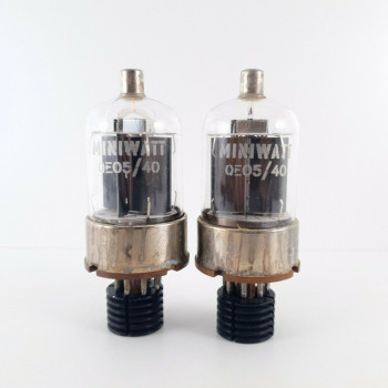 2 X QE05/40 / 6146 MINIWATT TUBE. BLACK PLATES.1950s PROD. CV  ENA 2