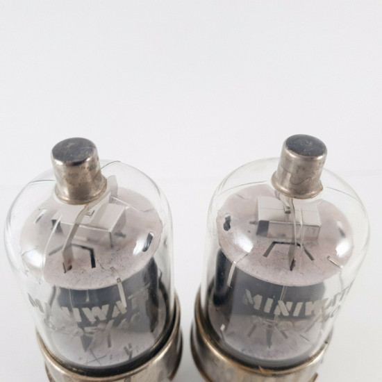 2 X QE05/40 / 6146 MINIWATT TUBE. BLACK PLATES.1950s PROD. CV  ENA