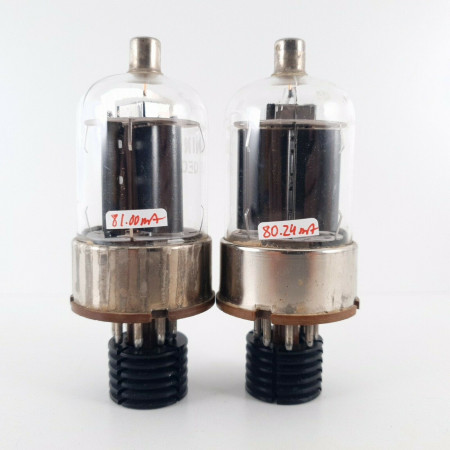 2 X QE05/40 / 6146 MINIWATT TUBE. BLACK PLATES.1950s PROD. CV  ENA