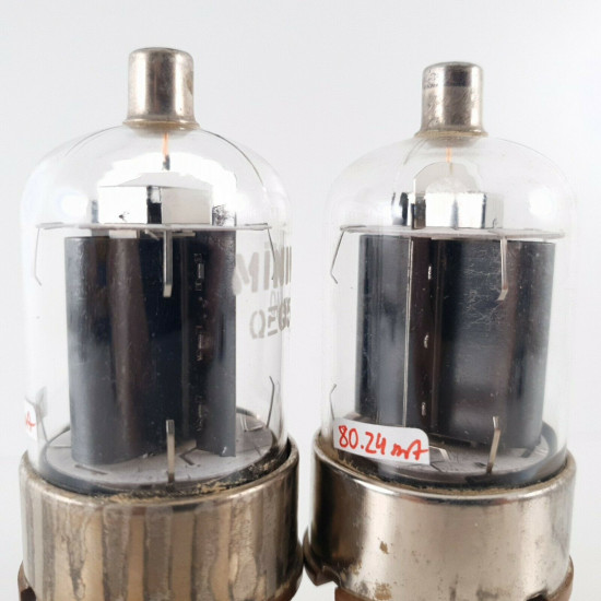 2 X QE05/40 / 6146 MINIWATT TUBE. BLACK PLATES.1950s PROD. CV  ENA
