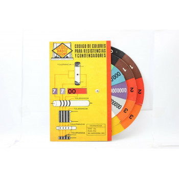 OLD RESISTORS / CAPACITORS CODE CALCULATOR.  RADIO MAYMO PRODUCTION 1960. RCB217