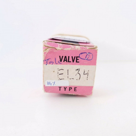 1 X EL34 POLAM TUBE. 1950s TESLA PRODUCTION. WELDED PLATES. DUAL GETTER. CI  ENA