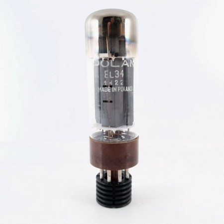 1 X EL34 POLAM TUBE. 1950s TESLA PRODUCTION. WELDED PLATES. DUAL GETTER. CI  ENA