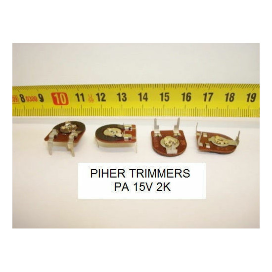2 x POTENCIOMETROS - TRIMMERS. PIHER PCB PA15V 2 KOhm (15mm. diametro Lineal)