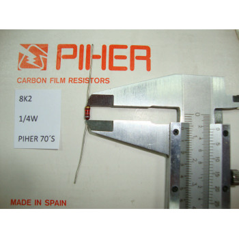 VINTAGE PIHER RESISTOR. 1/4W 8K2 8.2K 10% *2 PC* NEW ORIGINAL 1970´S