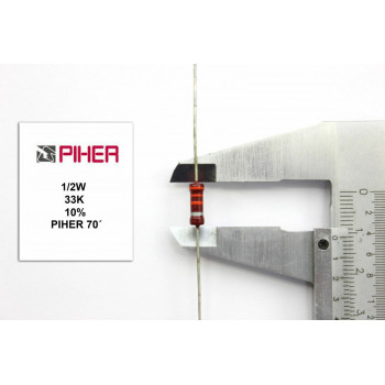 VINTAGE PIHER RESISTOR. 1/2W 33K 10% *1 PC* NOS (New Old Stock)1970´S+ RC342