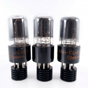 3 X JAN CL 6SN7GT MARCONI TUBE. BLACK PLATES. 1940s PROD. MATCHED PAIR+1 AC  ENA
