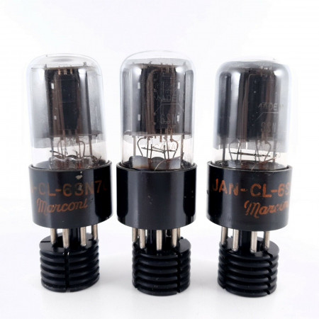 3 X JAN CL 6SN7GT MARCONI TUBE. BLACK PLATES. 1940s PROD. MATCHED PAIR+1 AC  ENA