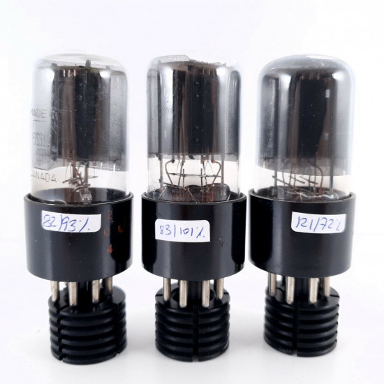 3 X JAN CL 6SN7GT MARCONI TUBE. BLACK PLATES. 1940s PROD. MATCHED PAIR+1 AC  ENA