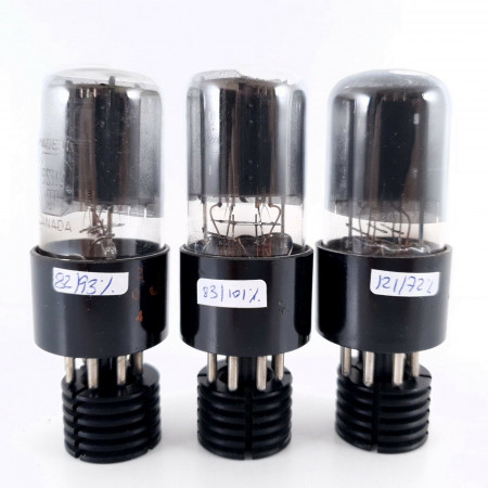 3 X JAN CL 6SN7GT MARCONI TUBE. BLACK PLATES. 1940s PROD. MATCHED PAIR+1 AC  ENA
