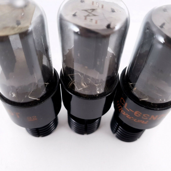 3 X JAN CL 6SN7GT MARCONI TUBE. BLACK PLATES. 1940s PROD. MATCHED PAIR+1 AC  ENA