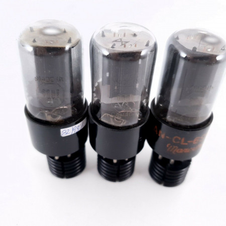 3 X JAN CL 6SN7GT MARCONI TUBE. BLACK PLATES. 1940s PROD. MATCHED PAIR+1 AC  ENA