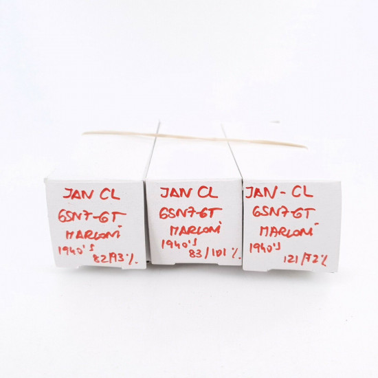 3 X JAN CL 6SN7GT MARCONI TUBE. BLACK PLATES. 1940s PROD. MATCHED PAIR+1 AC  ENA