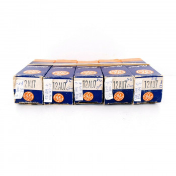 5 X 12AU7 TUBE. GE BRAND. D-G. 17MM PLATES. 1960s PRODUCTION. CF  ENA