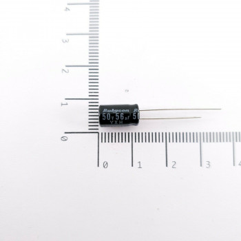 1 x 56uF 50V 105ºC ELECTROLYTIC RUBYCON CAPACITOR. CA383U161F170621