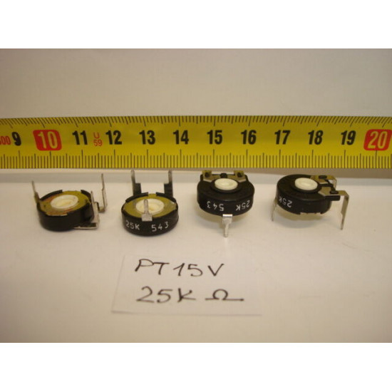 2 x POTENCIOMETROS - TRIMMERS. PIHER PCB PT15V 25 KOhm (15mm. diametro Lineal)