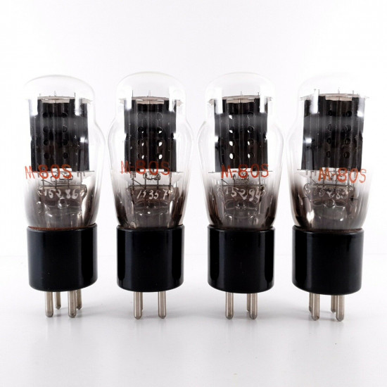 4 X M80S TUBE. 1950s MARCONI PROD. BLACK PLATES. AH  ENA